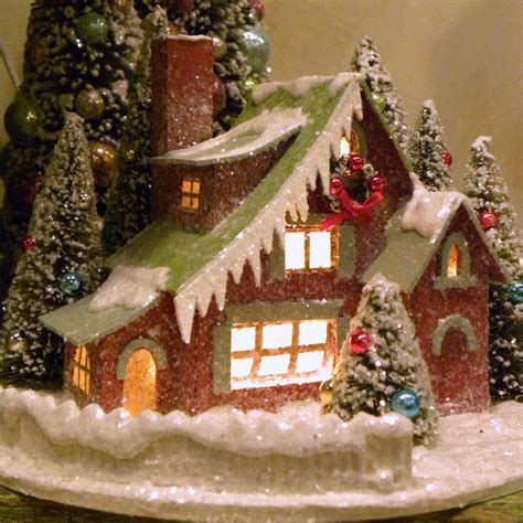 christmas metal houses|old fashioned christmas village.